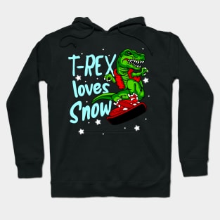 Snowboard T-Rex Dino Snowboarder Gift Hoodie